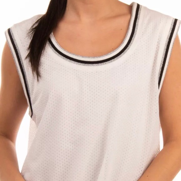 Pierre Balmain ribbed mesh top EU 40 US M/L New - Picture 2 of 6